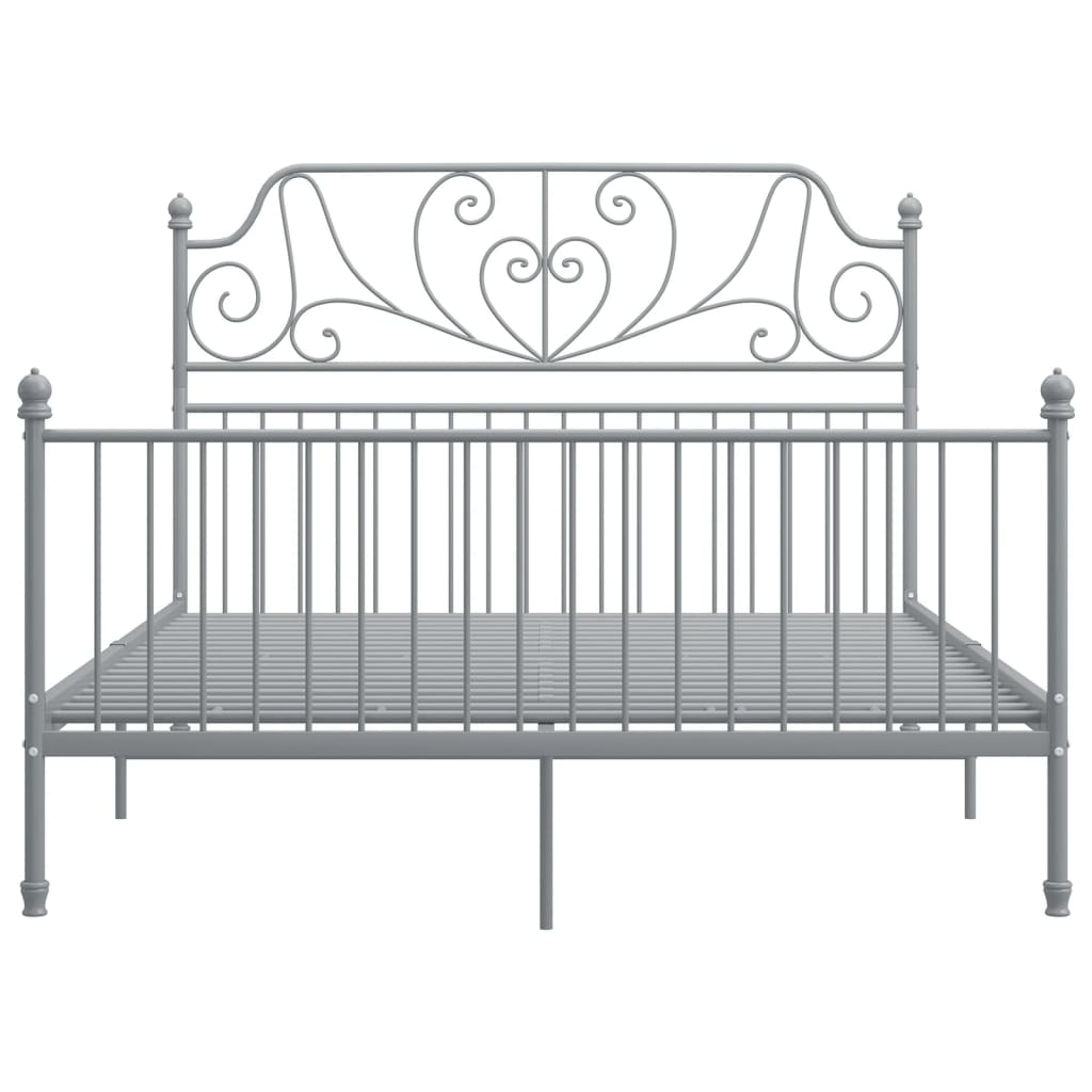 Bed Frame without Mattress Grey Metal 160x200 cm