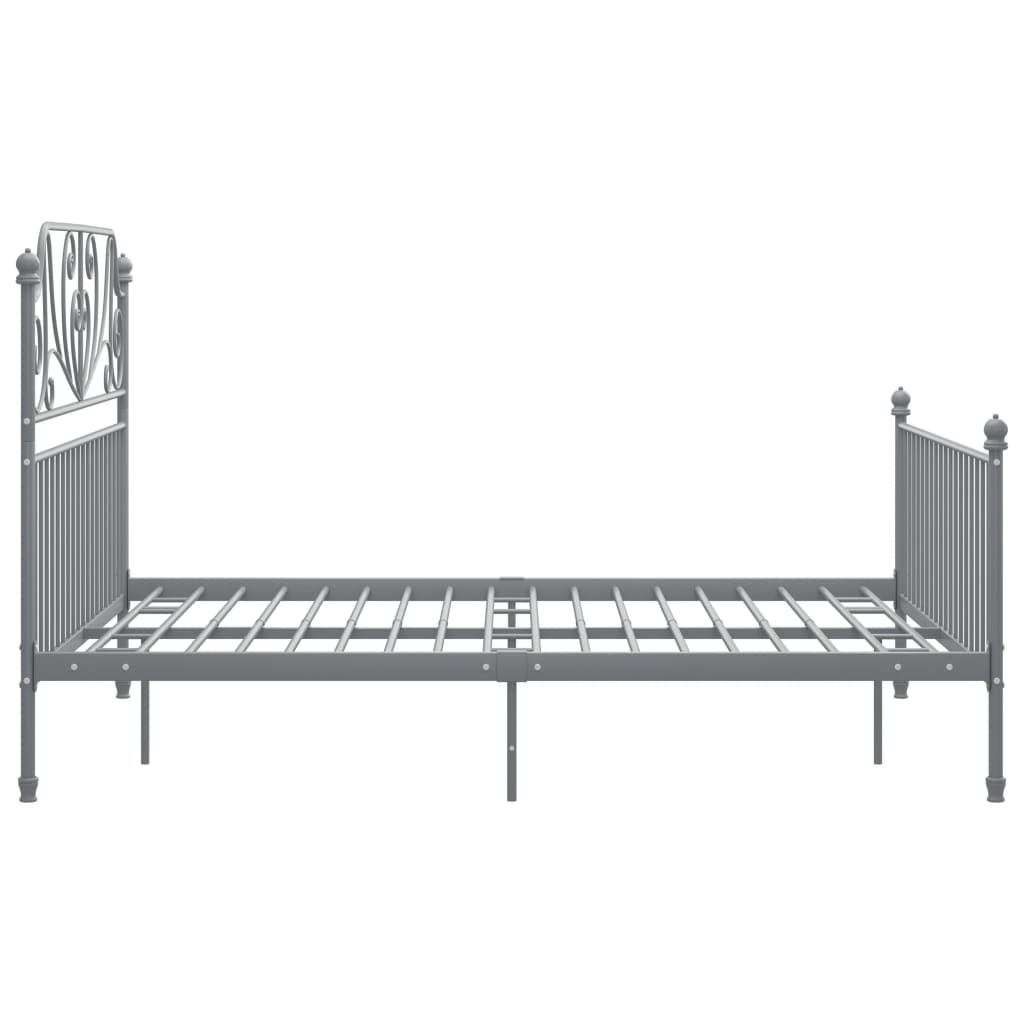 Bed Frame without Mattress Grey Metal 160x200 cm