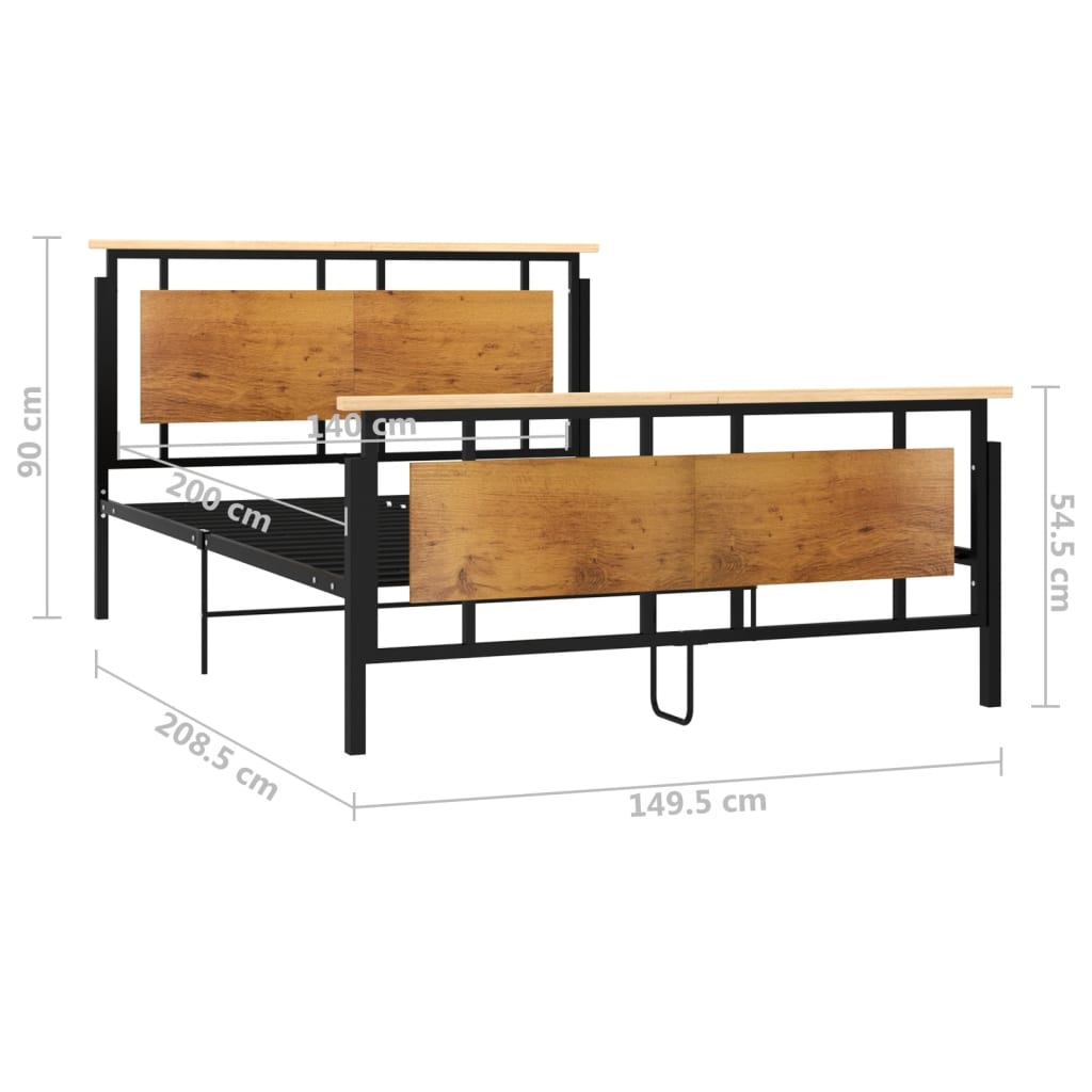 Bed Frame without Mattress Metal 140x200 cm