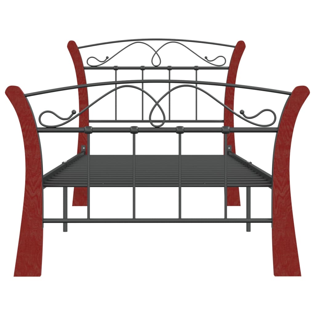 Bed Frame without Mattress Black Metal 90x200 cm