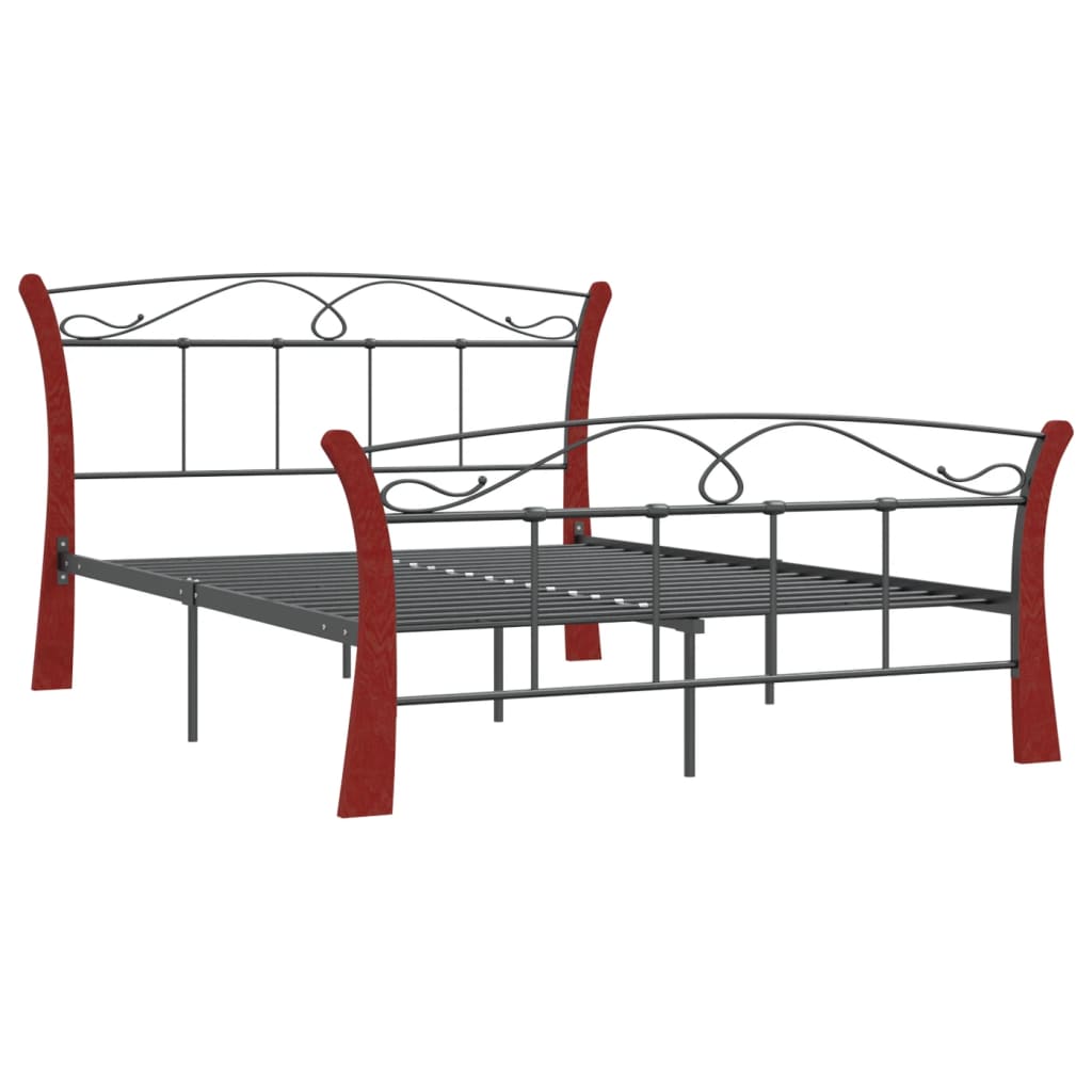 Bed Frame without Mattress Black Metal 120x200 cm
