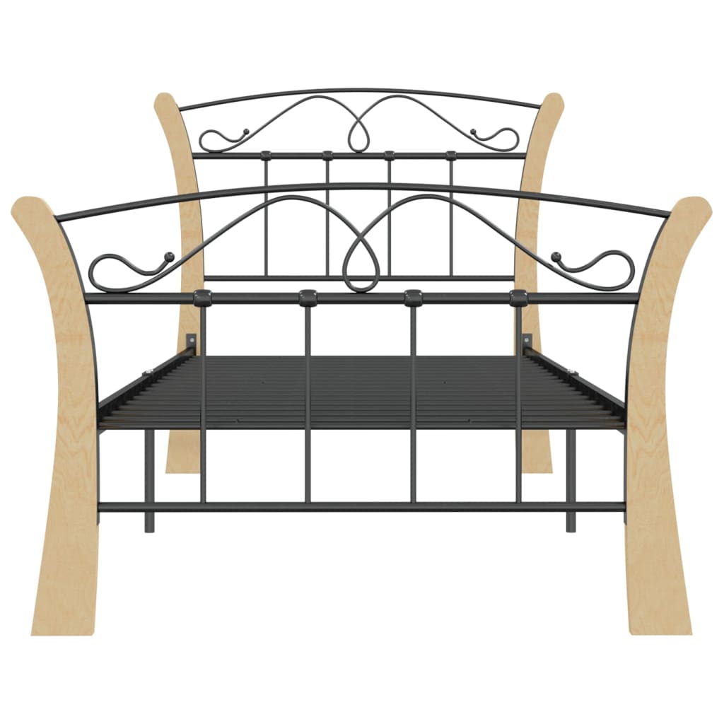 Bed Frame without Mattress Black Metal 90x200 cm