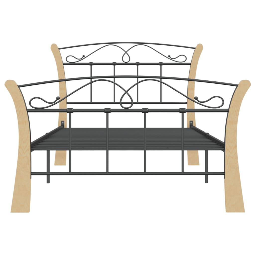 Bed Frame without Mattress Black Metal 100x200 cm