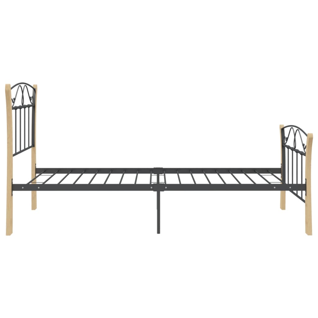 Bed Frame without Mattress Black Metal 100x200 cm