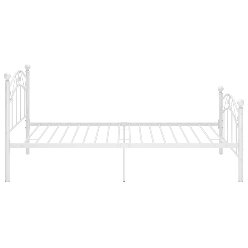 Bed Frame without Mattress White Metal 90x200 cm