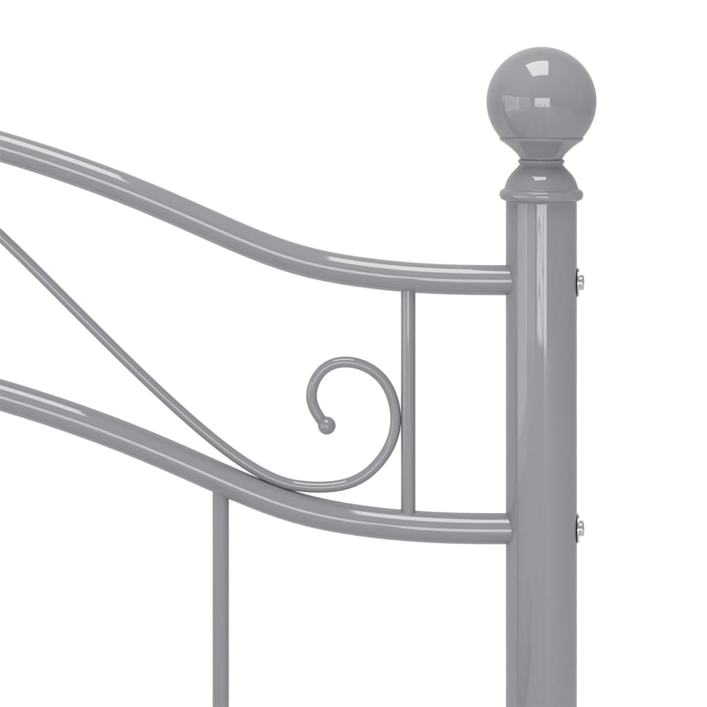 Bed Frame without Mattress Grey Metal 90x200 cm