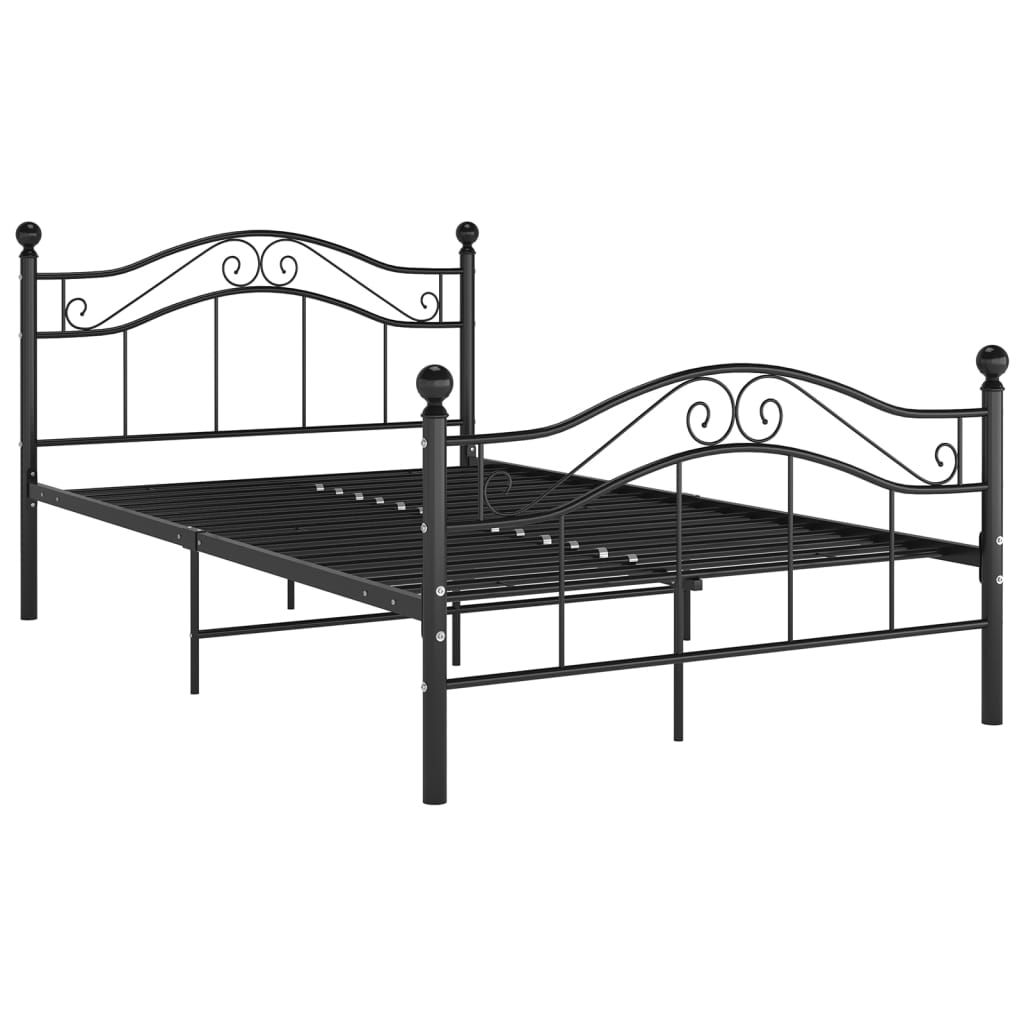 Bed Frame without Mattress Black Metal 120x200 cm