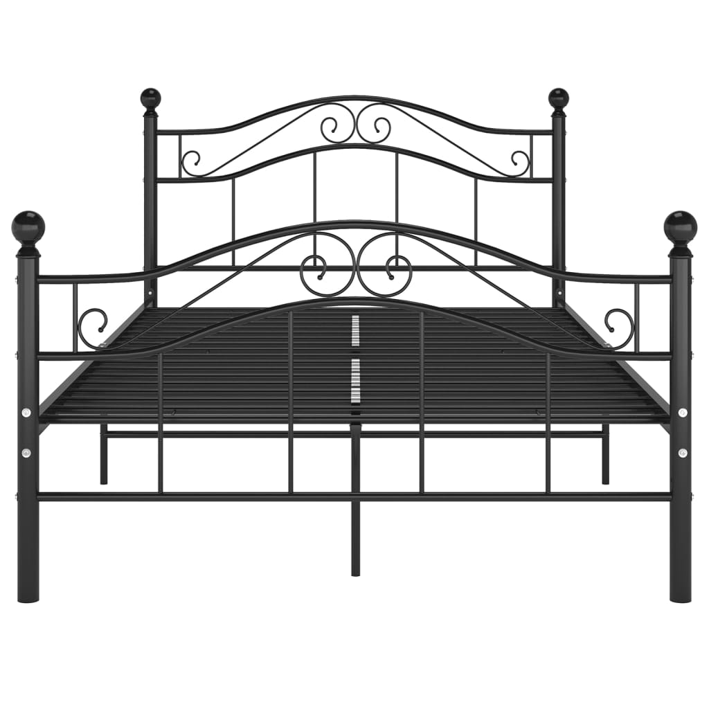 Bed Frame without Mattress Black Metal 120x200 cm