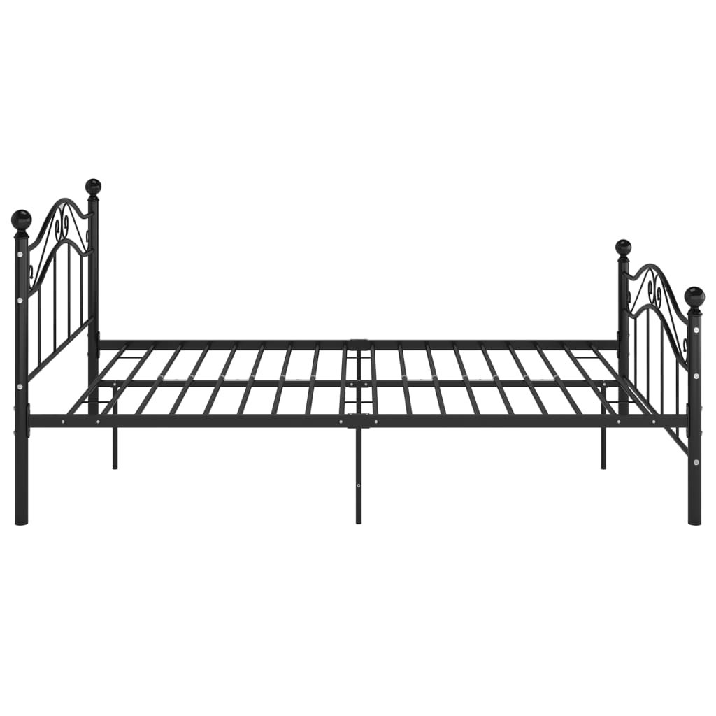 Bed Frame without Mattress Black Metal 120x200 cm