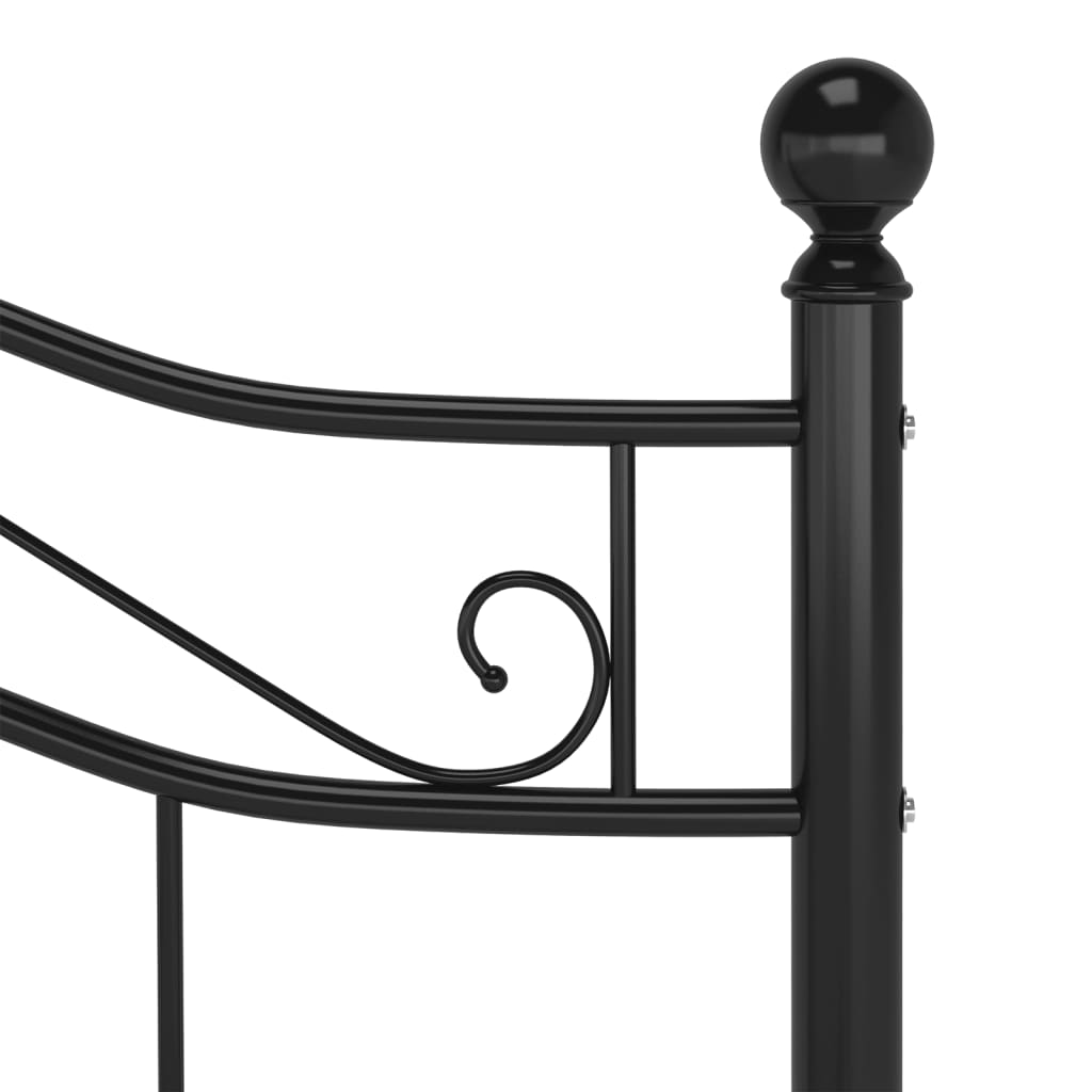 Bed Frame without Mattress Black Metal 120x200 cm
