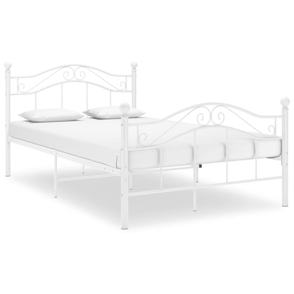 Bed Frame without Mattress White Metal 120x200 cm