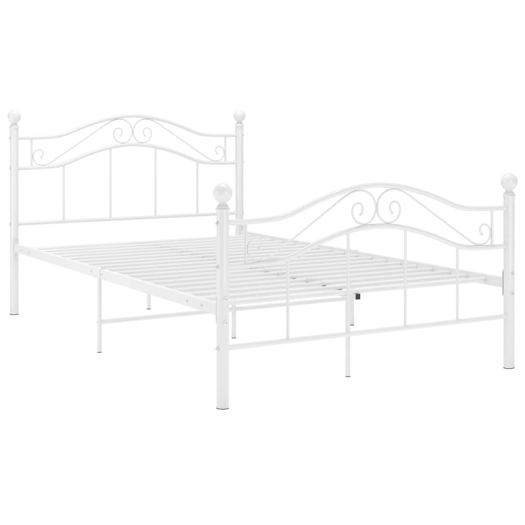 Bed Frame without Mattress White Metal 120x200 cm