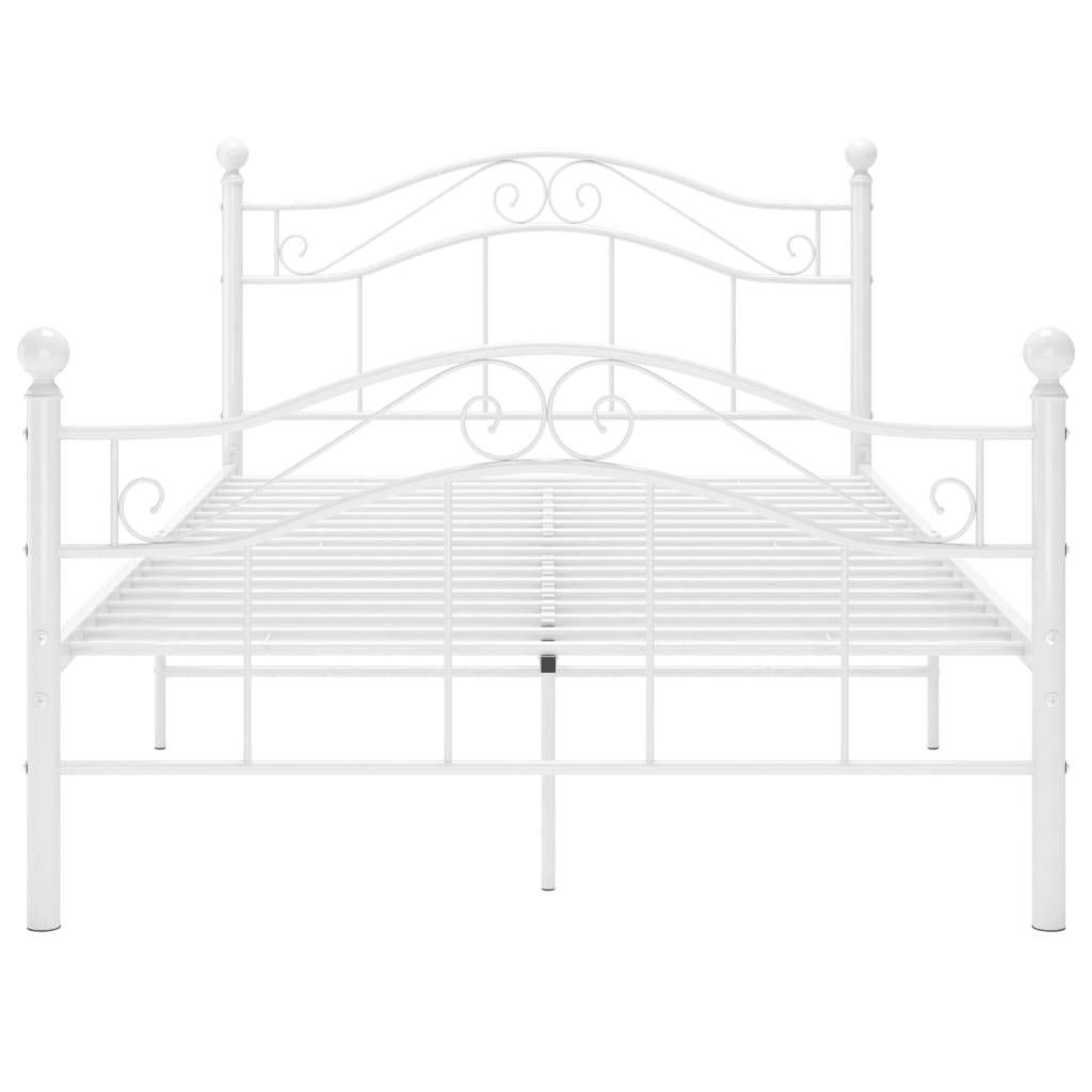 Bed Frame without Mattress White Metal 120x200 cm