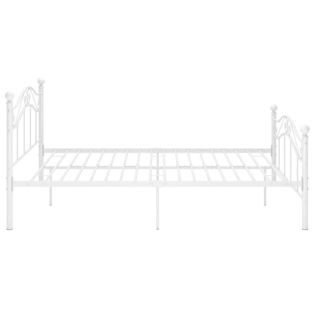 Bed Frame without Mattress White Metal 120x200 cm