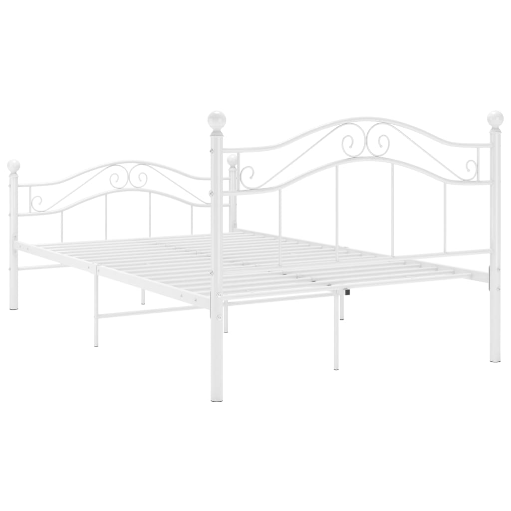 Bed Frame without Mattress White Metal 120x200 cm