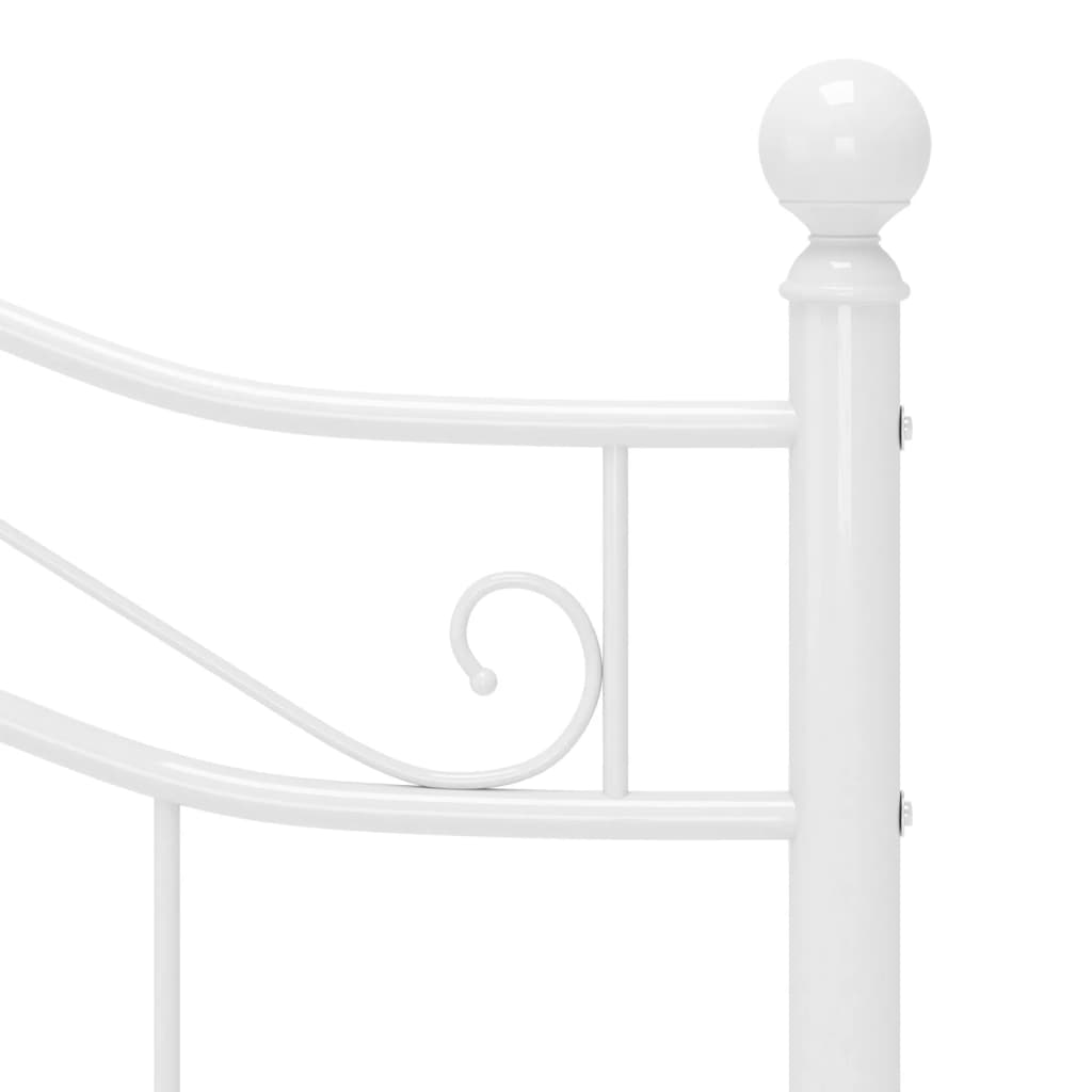 Bed Frame without Mattress White Metal 120x200 cm