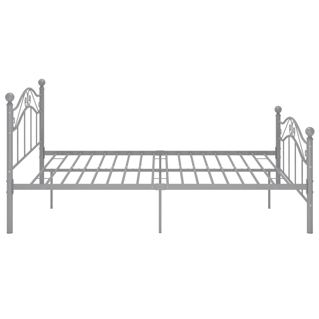 Bed Frame without Mattress Grey Metal 120x200 cm