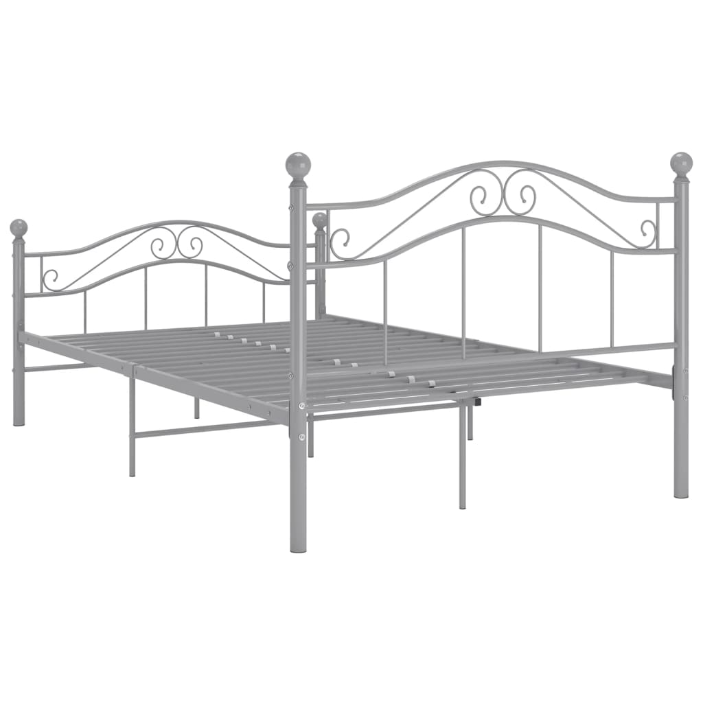 Bed Frame without Mattress Grey Metal 120x200 cm
