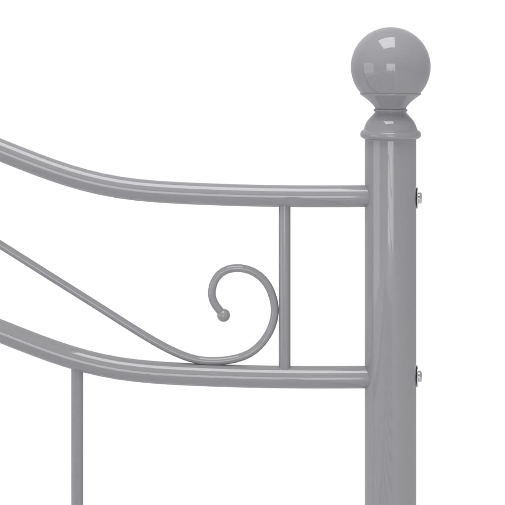Bed Frame without Mattress Grey Metal 120x200 cm
