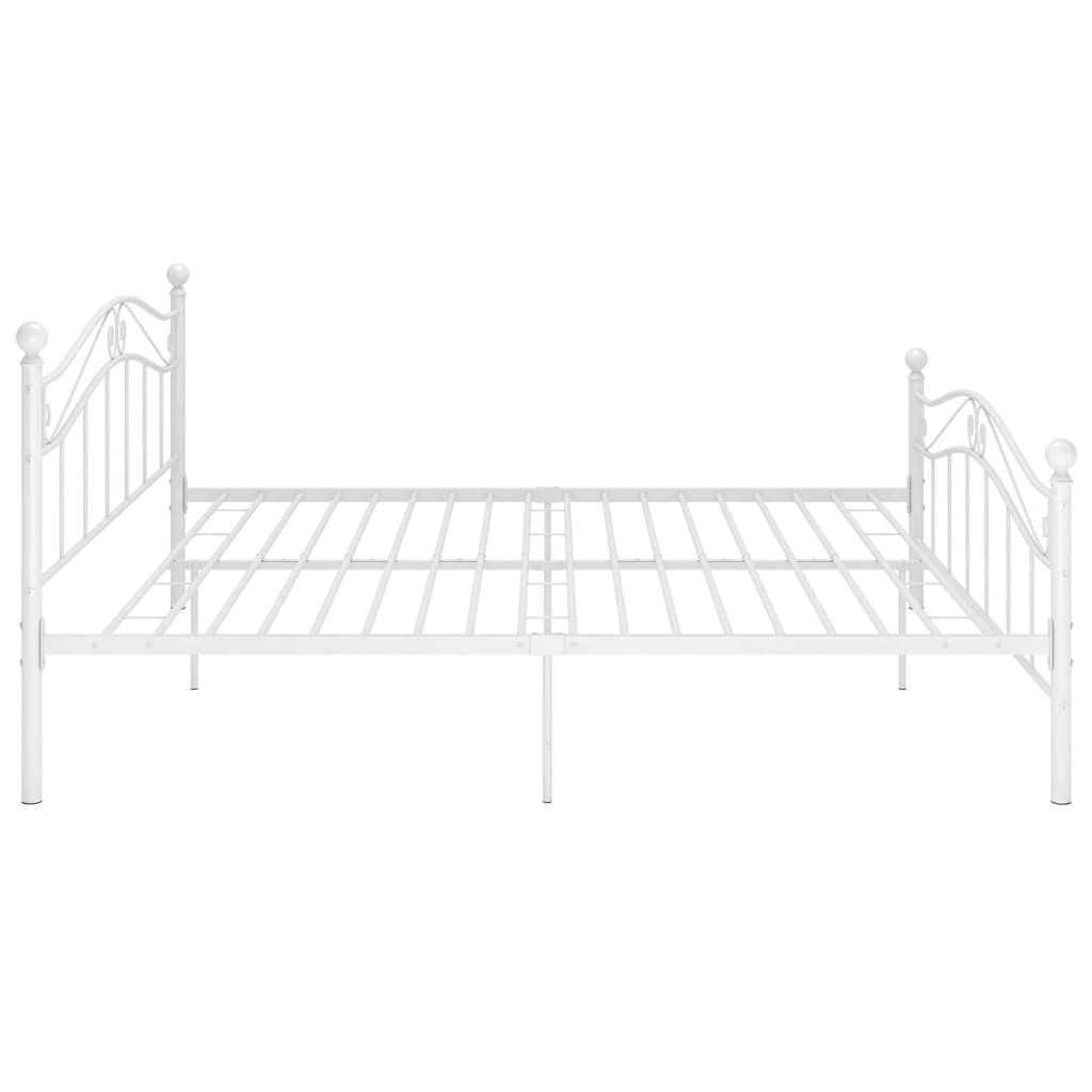 Bed Frame without Mattress White Metal 140x200 cm