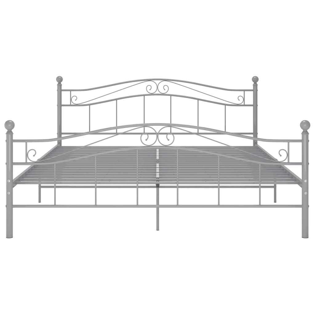 Bed Frame without Mattress Grey Metal 160x200 cm