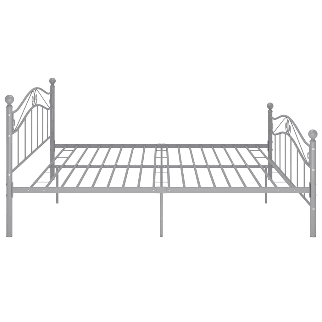 Bed Frame without Mattress Grey Metal 160x200 cm