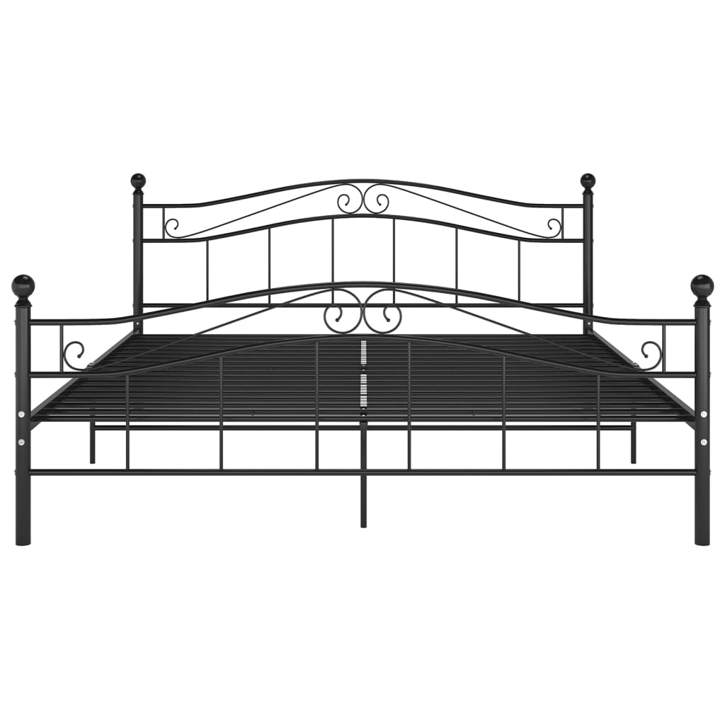 Bed Frame without Mattress Black Metal 180x200 cm Super King