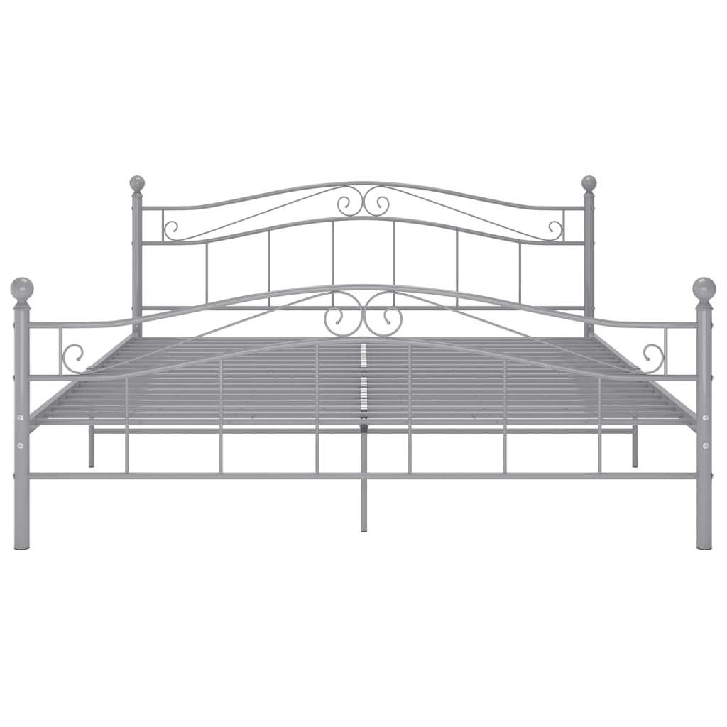 Bed Frame without Mattress Grey Metal 200x200 cm