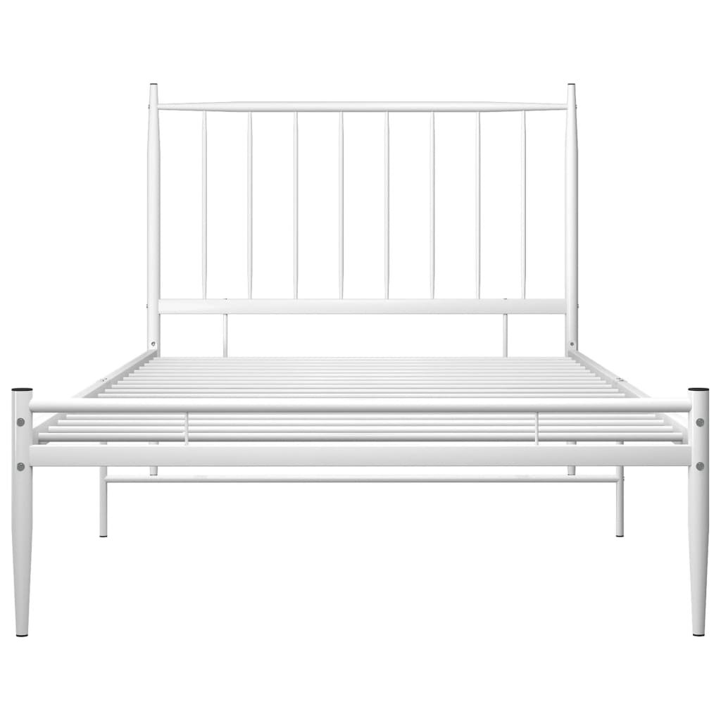 Bed Frame without Mattress White Metal 90x200 cm