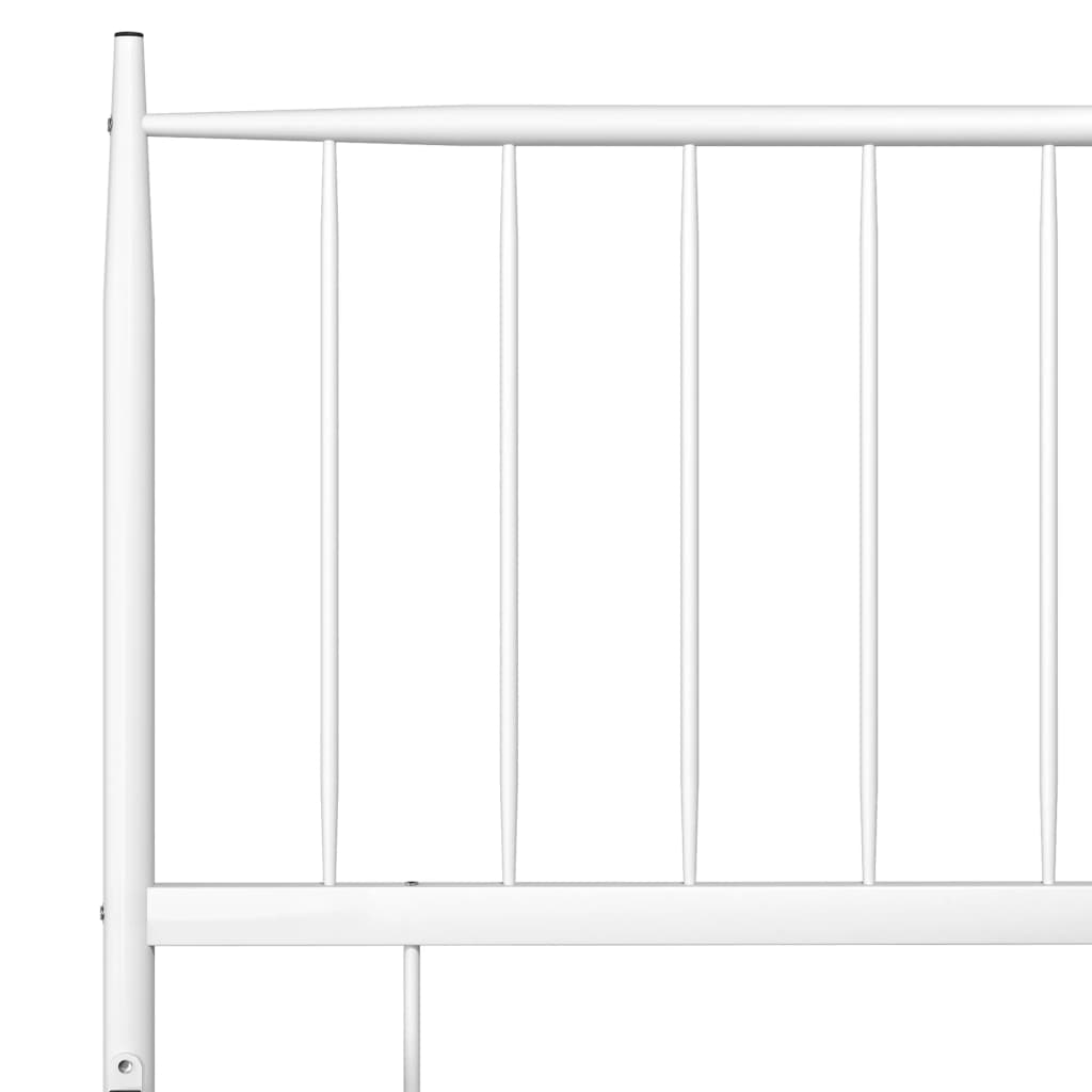 Bed Frame without Mattress White Metal 90x200 cm