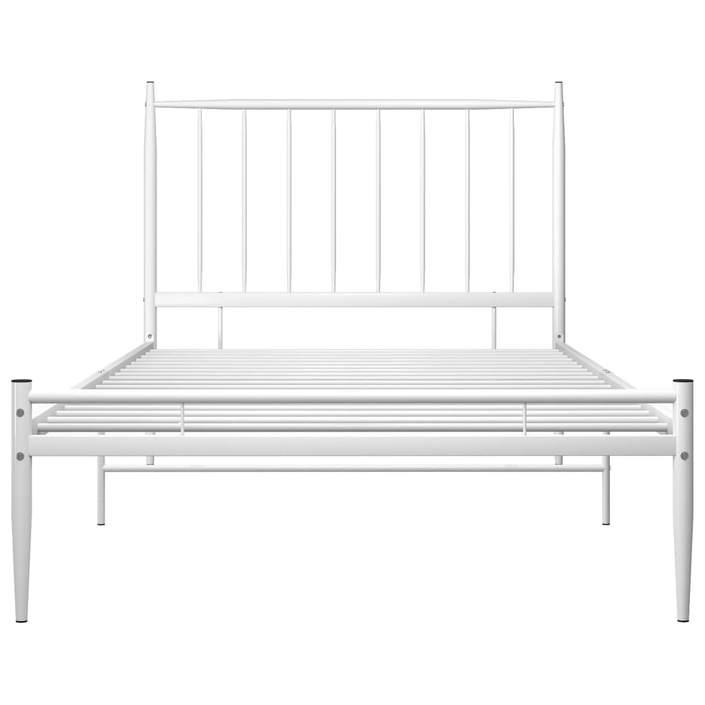Bed Frame without Mattress White Metal 100x200 cm