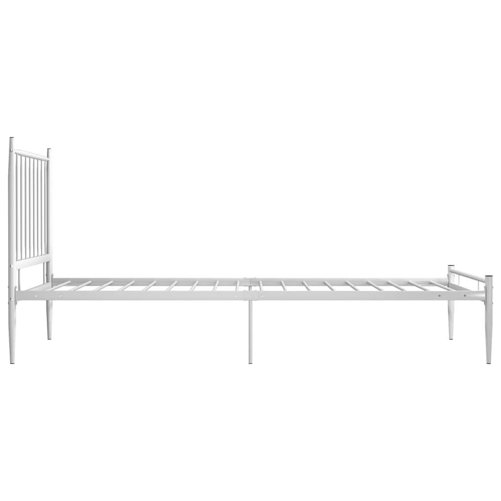 Bed Frame without Mattress White Metal 100x200 cm