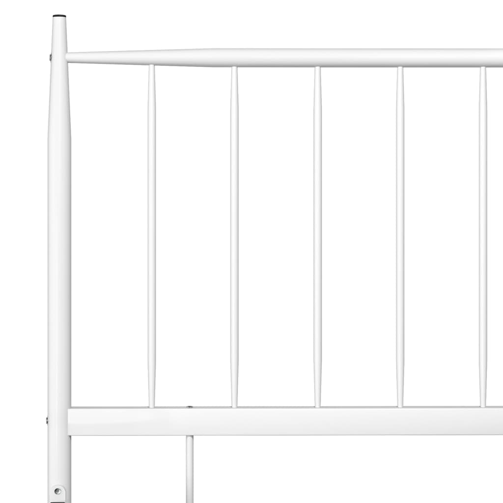 Bed Frame without Mattress White Metal 100x200 cm