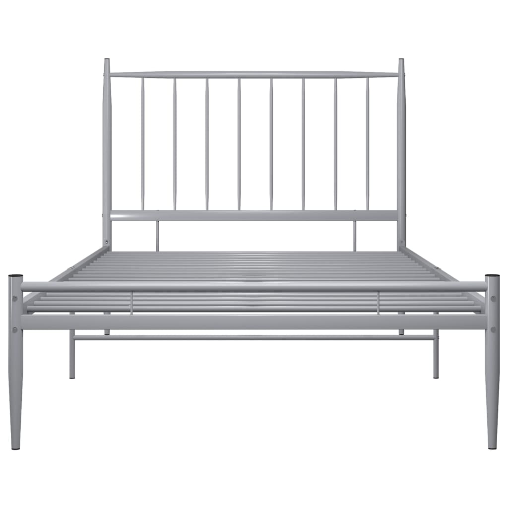 Bed Frame without Mattress Grey Metal 100x200 cm