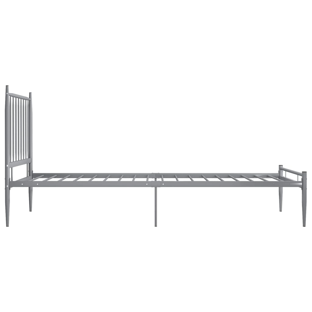 Bed Frame without Mattress Grey Metal 100x200 cm