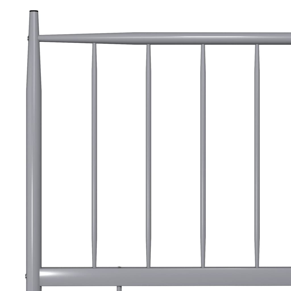Bed Frame without Mattress Grey Metal 100x200 cm