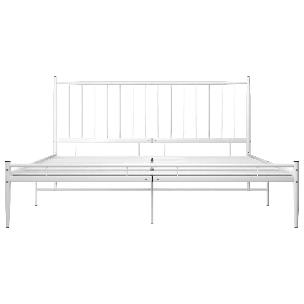 Bed Frame without Mattress White Metal 180x200 cm Super King