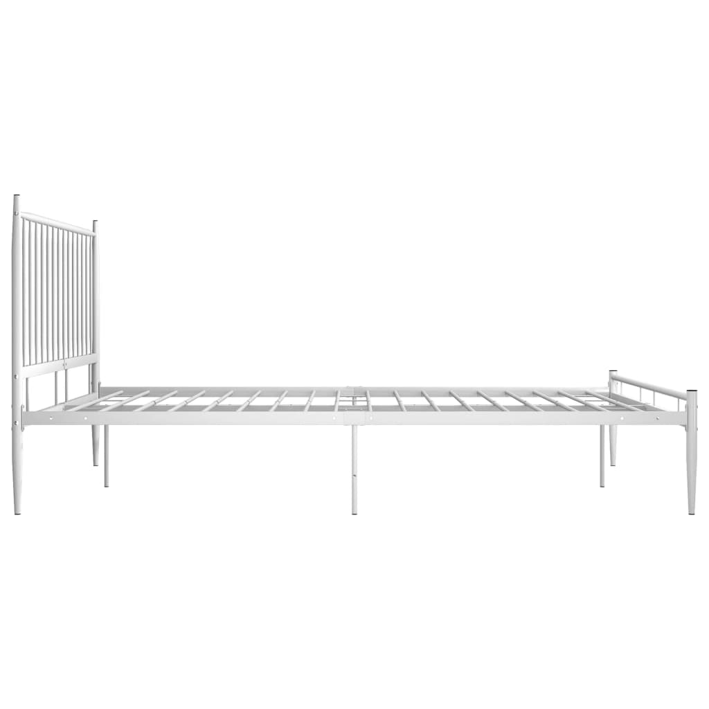 Bed Frame without Mattress White Metal 180x200 cm Super King