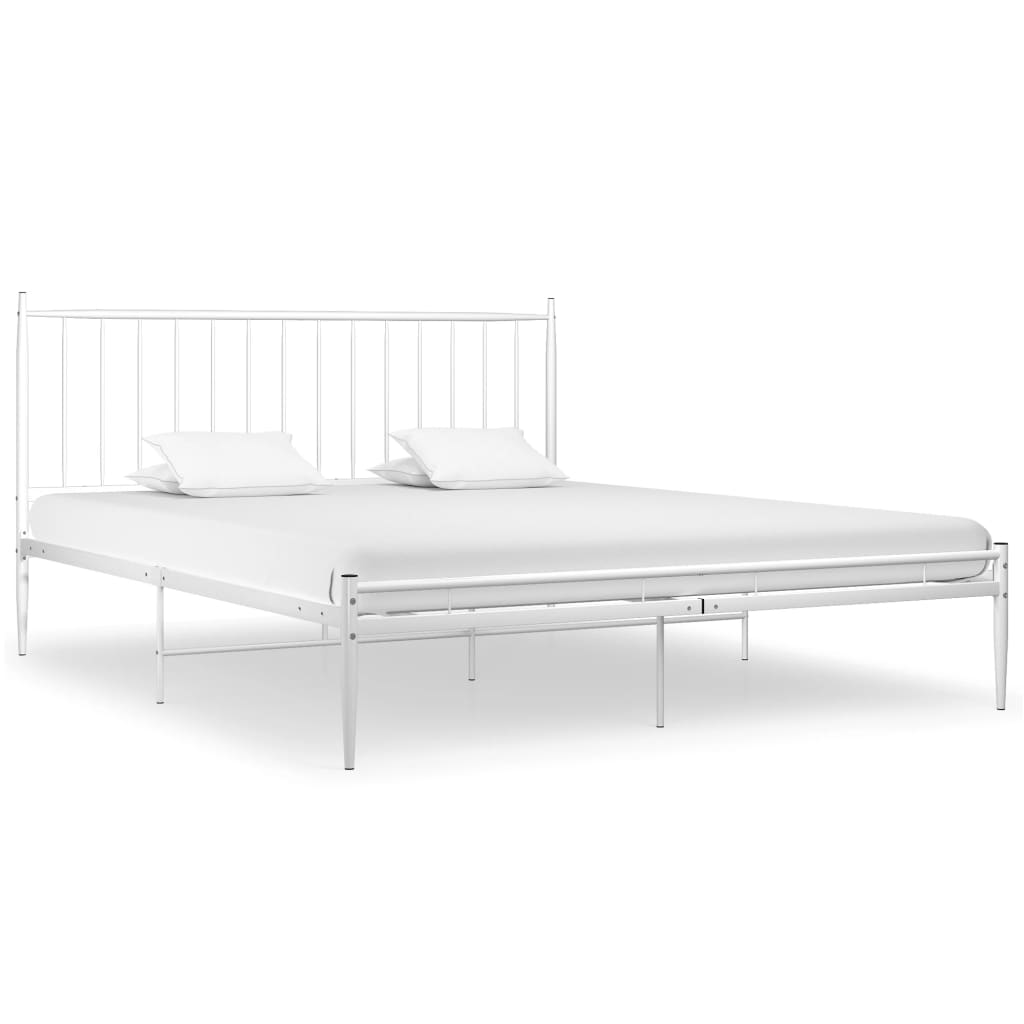 Bed Frame without Mattress White Metal 200x200 cm