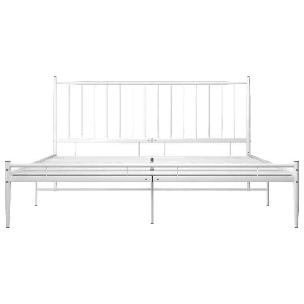 Bed Frame without Mattress White Metal 200x200 cm