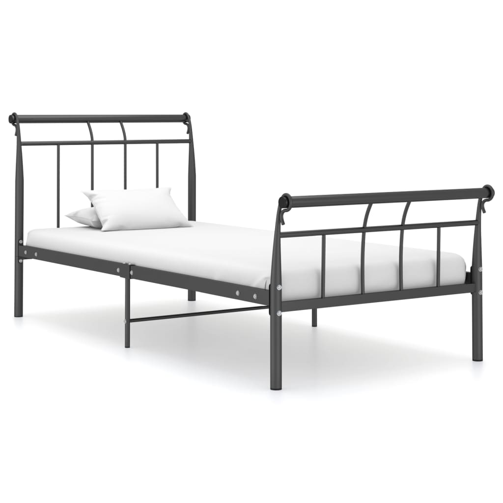 Bed Frame without Mattress Black Metal 100x200 cm