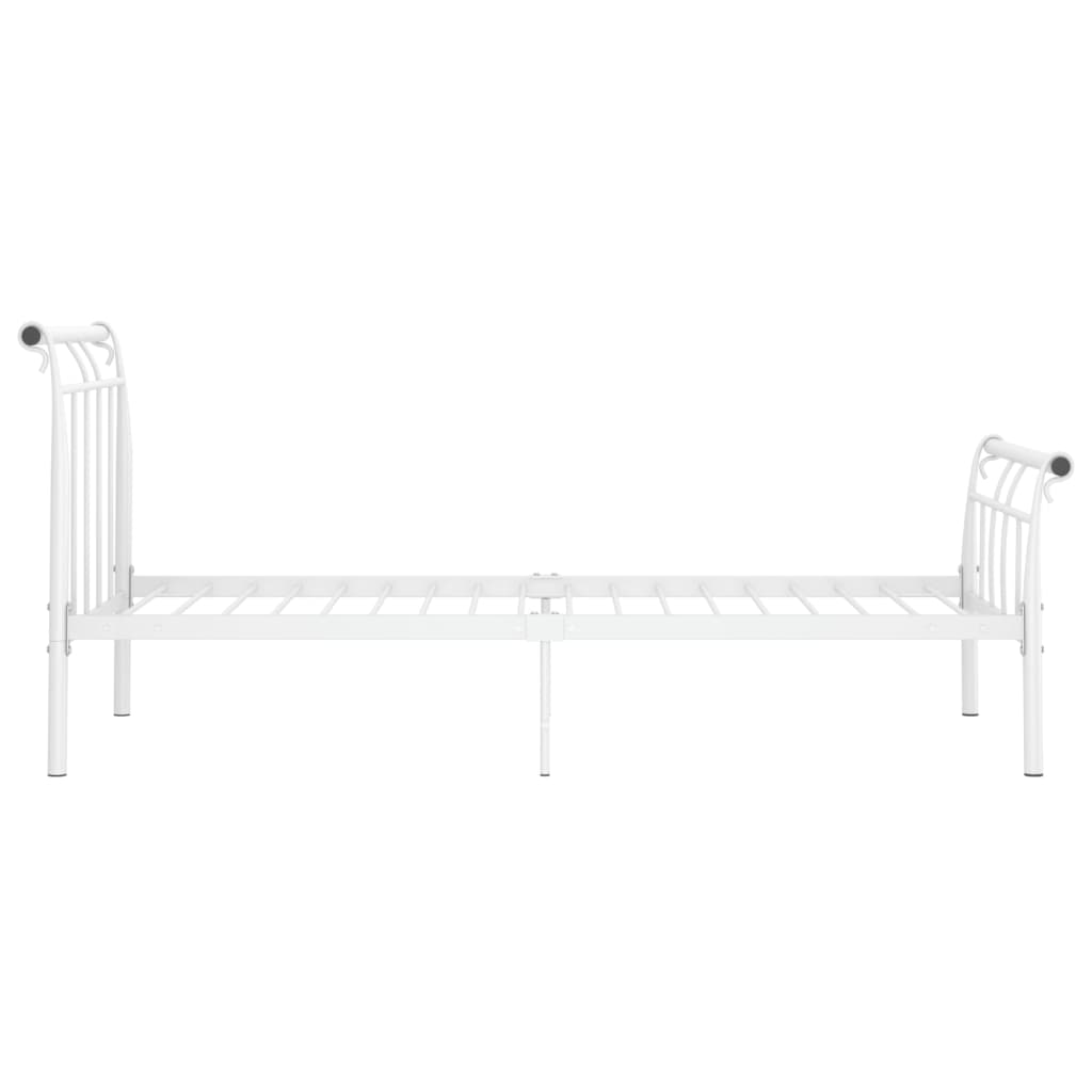 Bed Frame without Mattress White Metal 100x200 cm