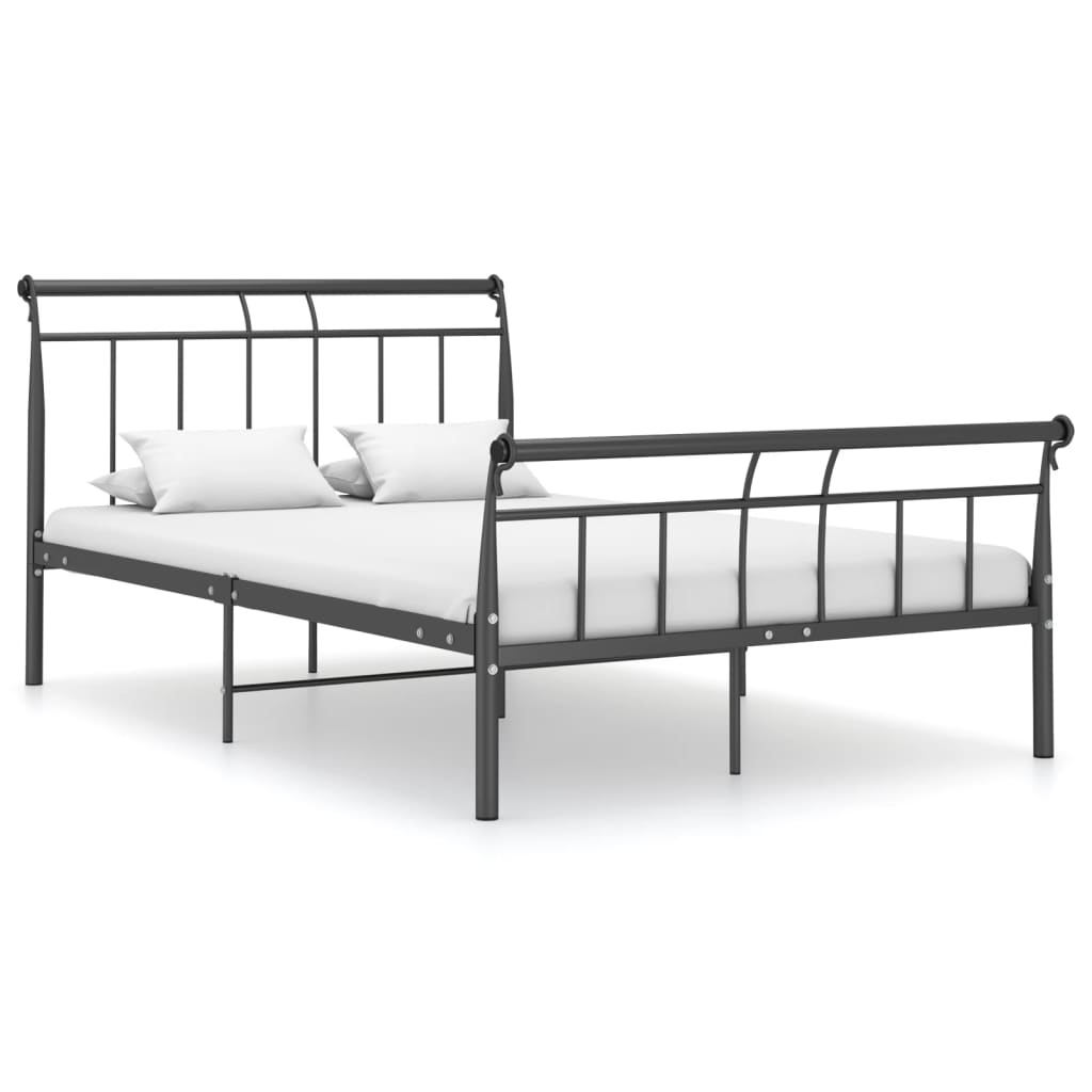 Bed Frame without Mattress Black Metal 120x200 cm