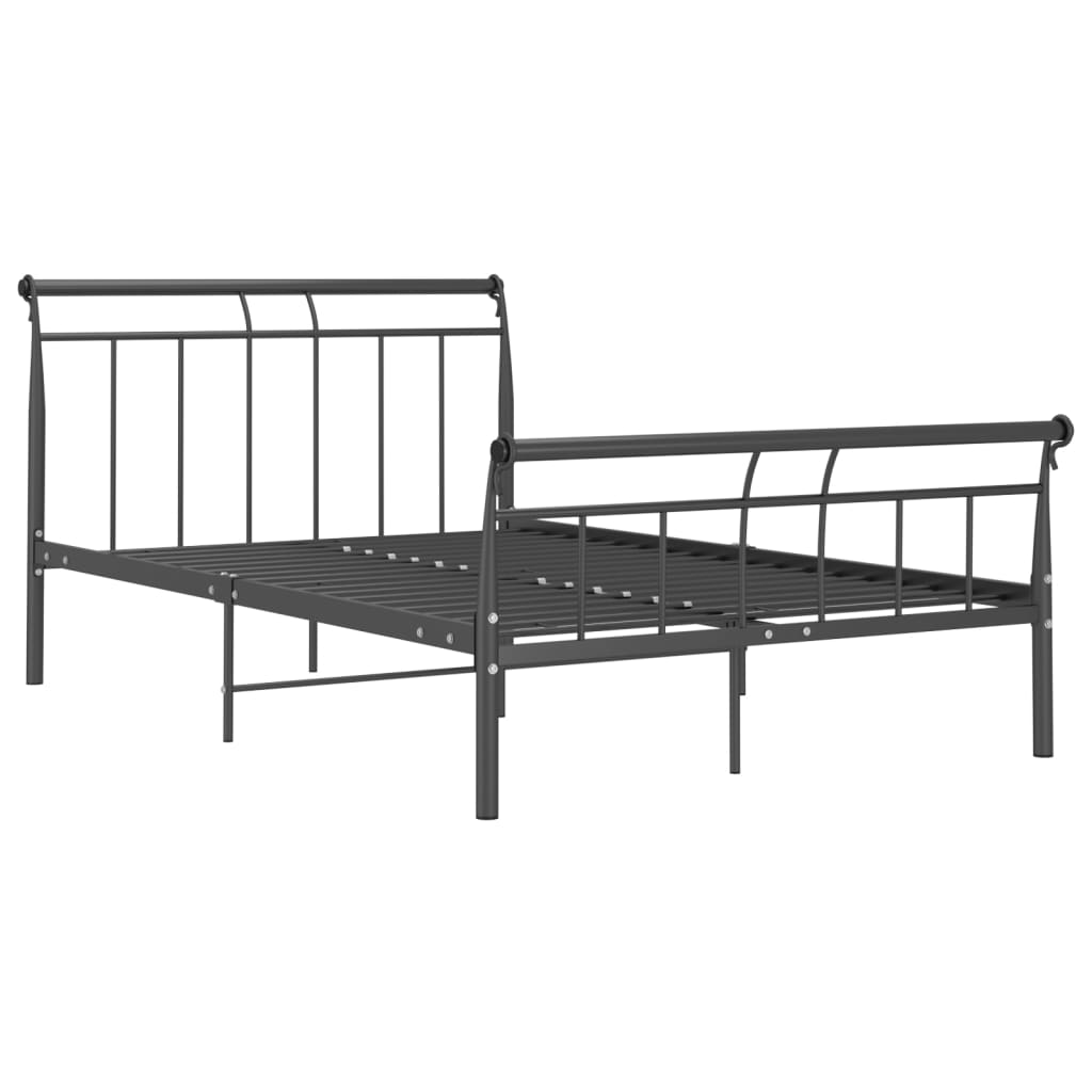 Bed Frame without Mattress Black Metal 120x200 cm