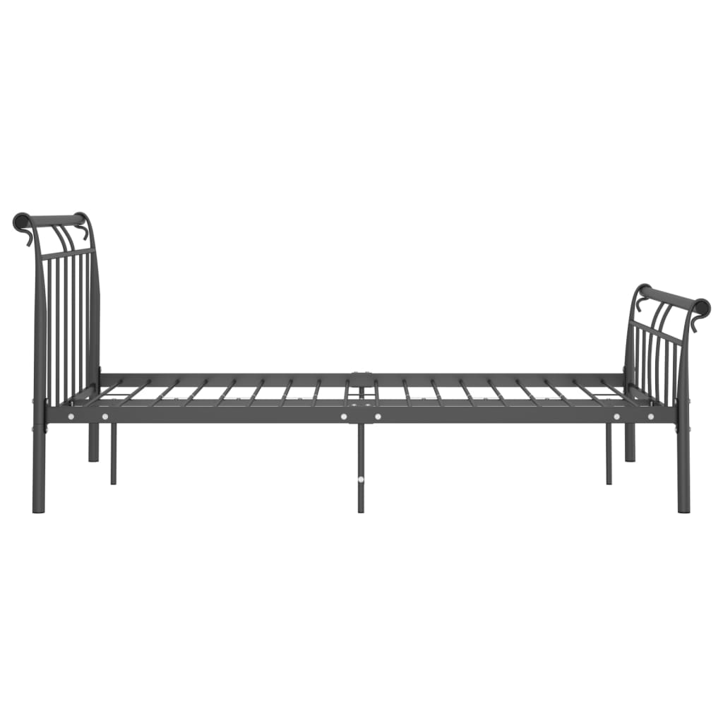 Bed Frame without Mattress Black Metal 120x200 cm