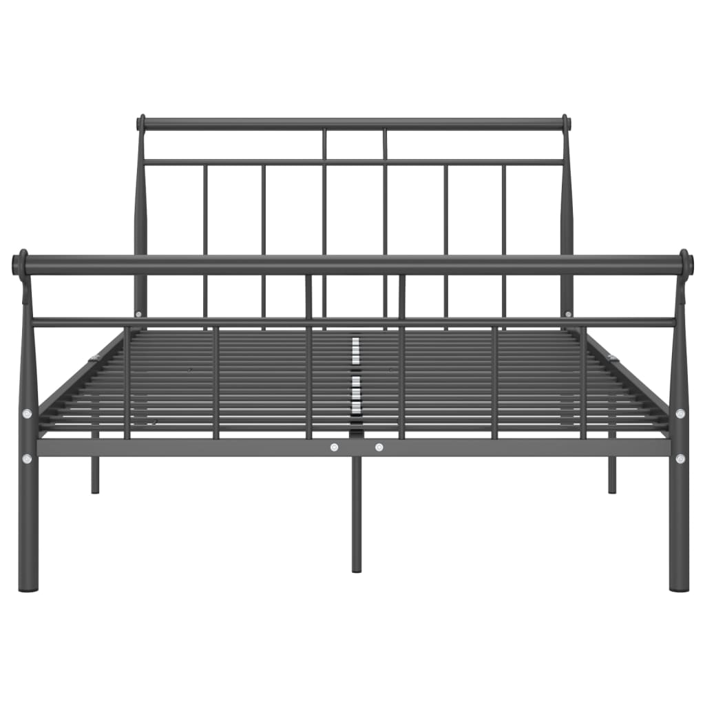 Bed Frame without Mattress Black Metal 120x200 cm
