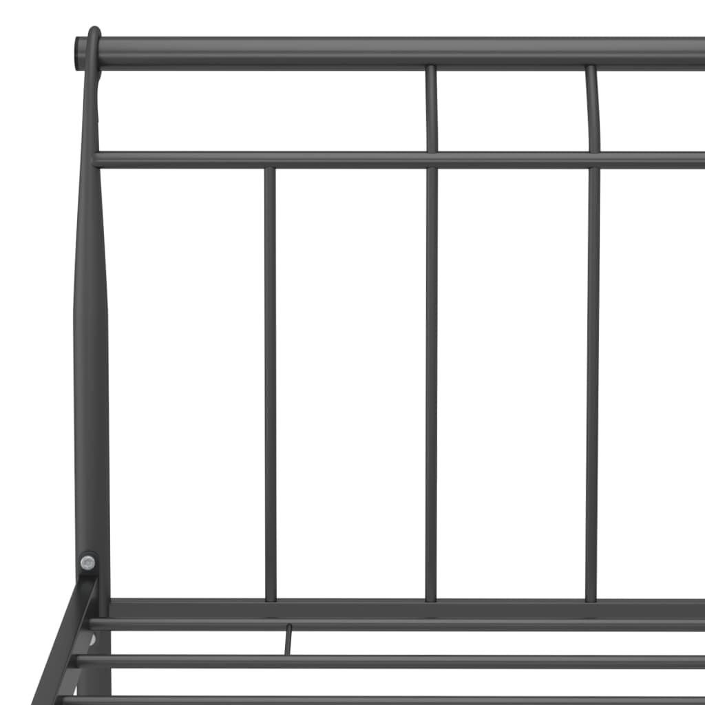 Bed Frame without Mattress Black Metal 120x200 cm