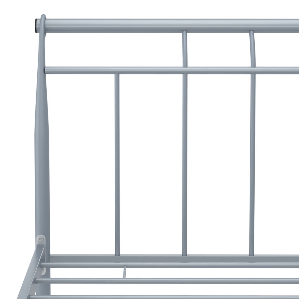 Bed Frame without Mattress Grey Metal 140x200 cm