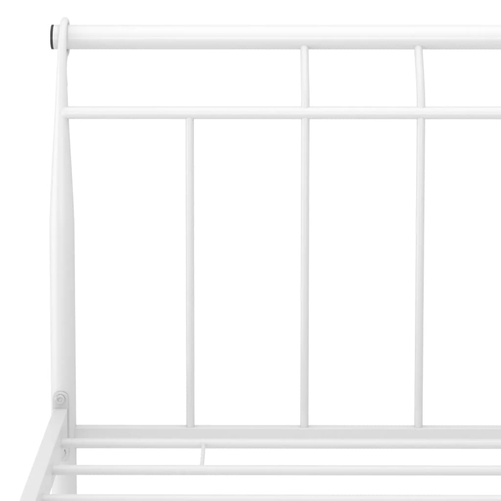 Bed Frame without Mattress White Metal 160x200 cm