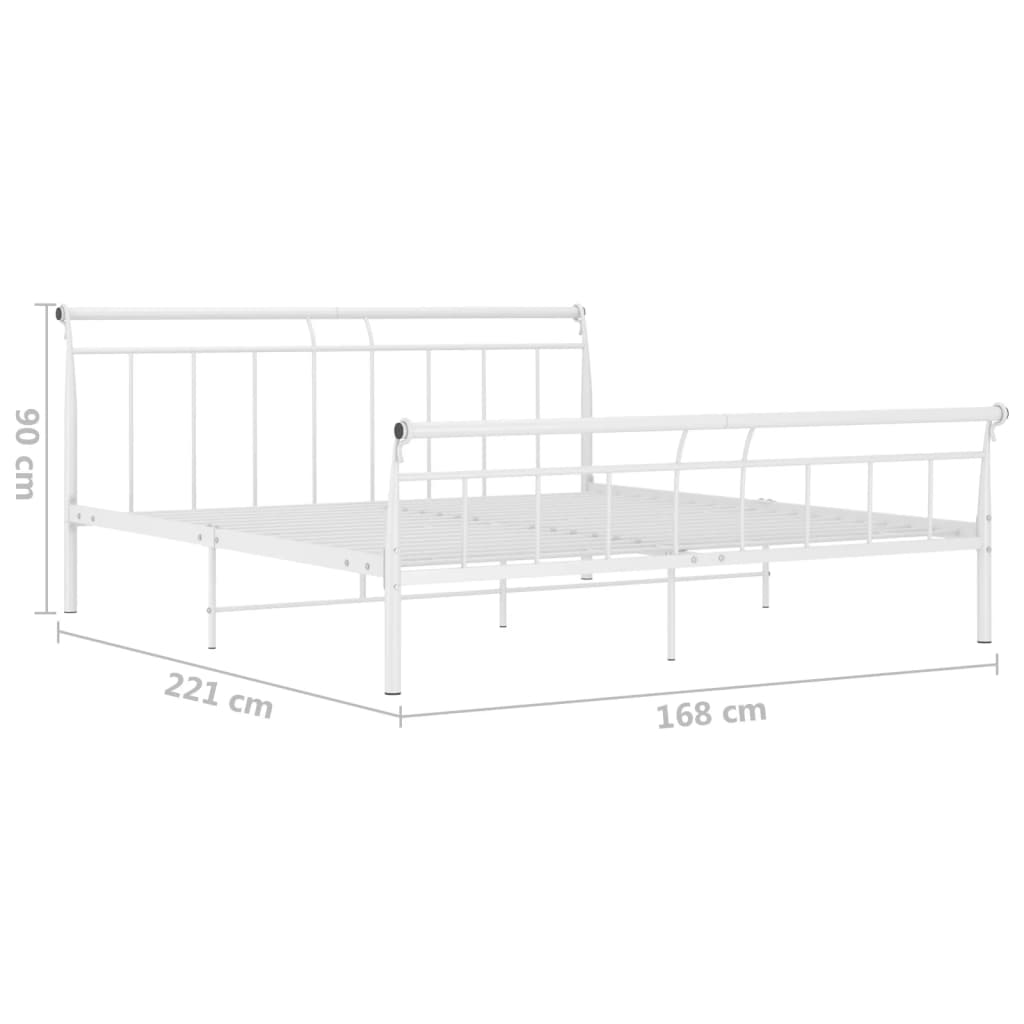 Bed Frame without Mattress White Metal 160x200 cm